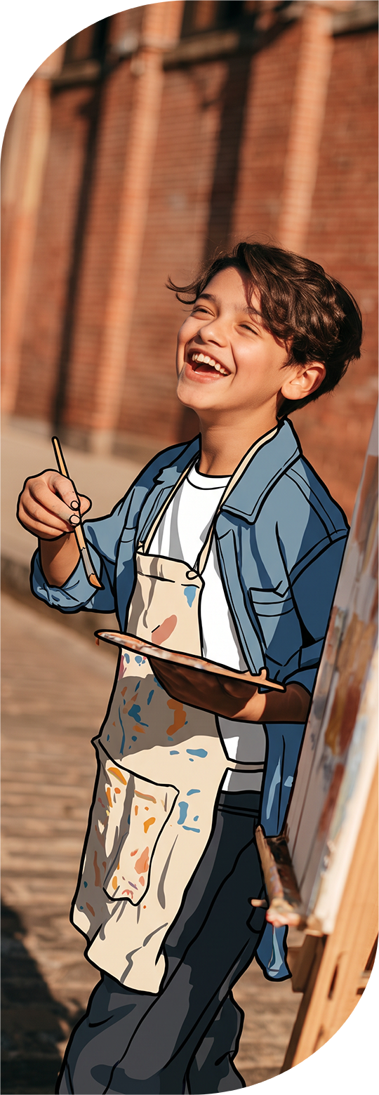 An image featuring one of the kids and teens subject "Art & Design" on Learnatist, a learning discovery Platform for families to discover classes, camps, programs, resources, and more.