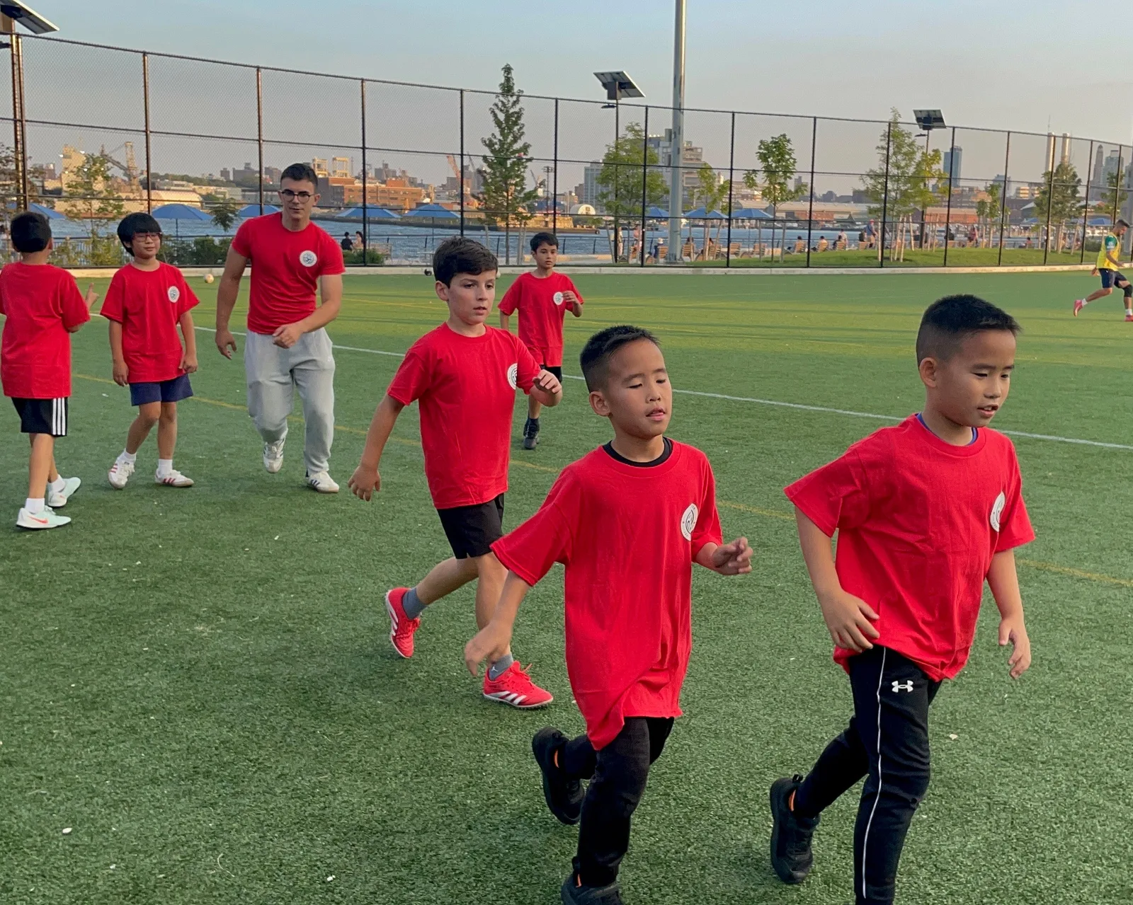 Kids playing soccer at Tirana Football Club